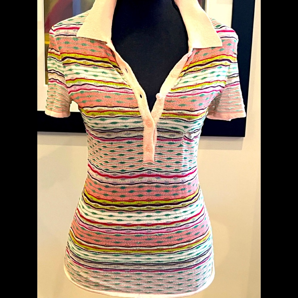 Missoni beautiful multicolor pattern knit. Viscose 100% made in Italy. Small